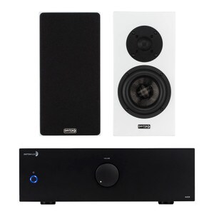 Dayton Audio Gloss White OPAL1 and 2 x 200 Watt A400 Stereo Amplifier Bundle